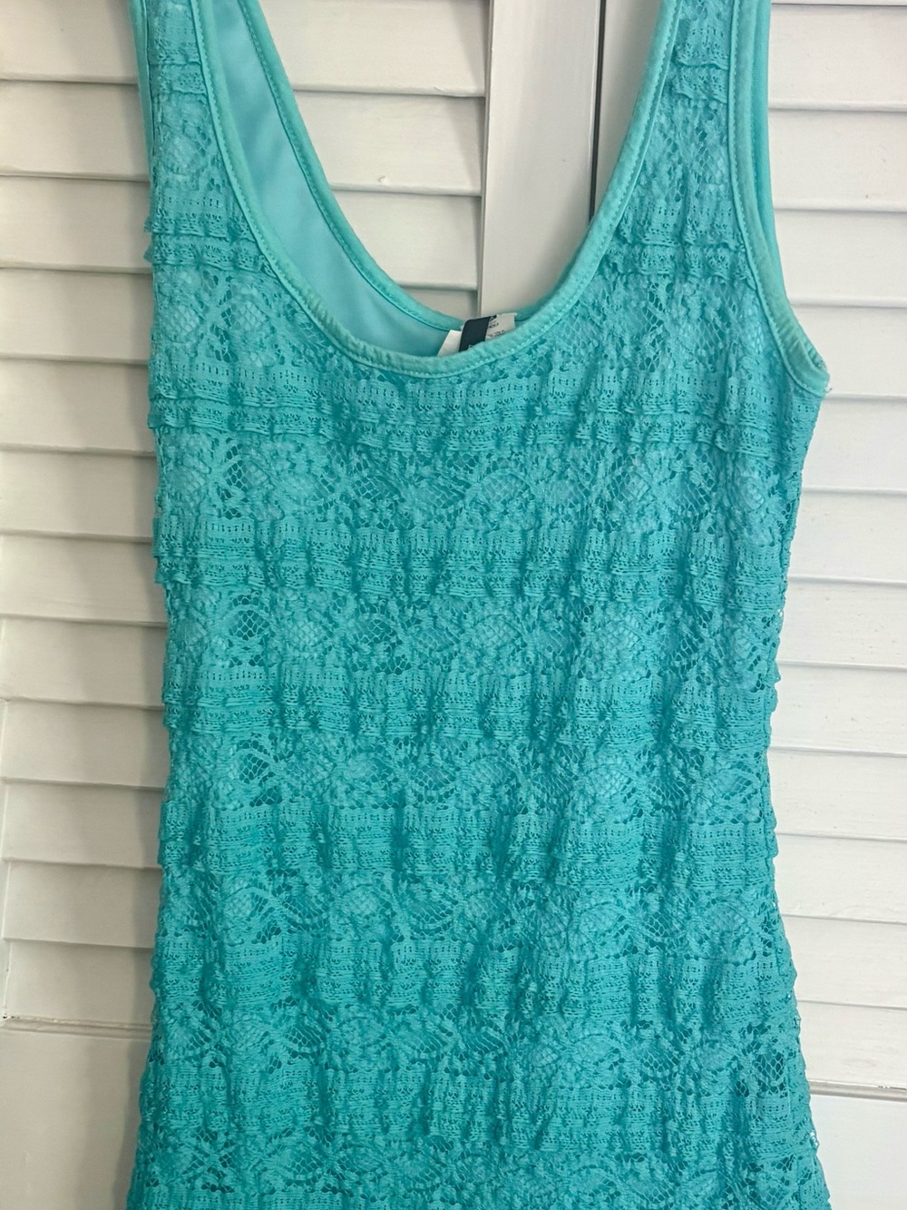 Turquoise Lace Tank Top